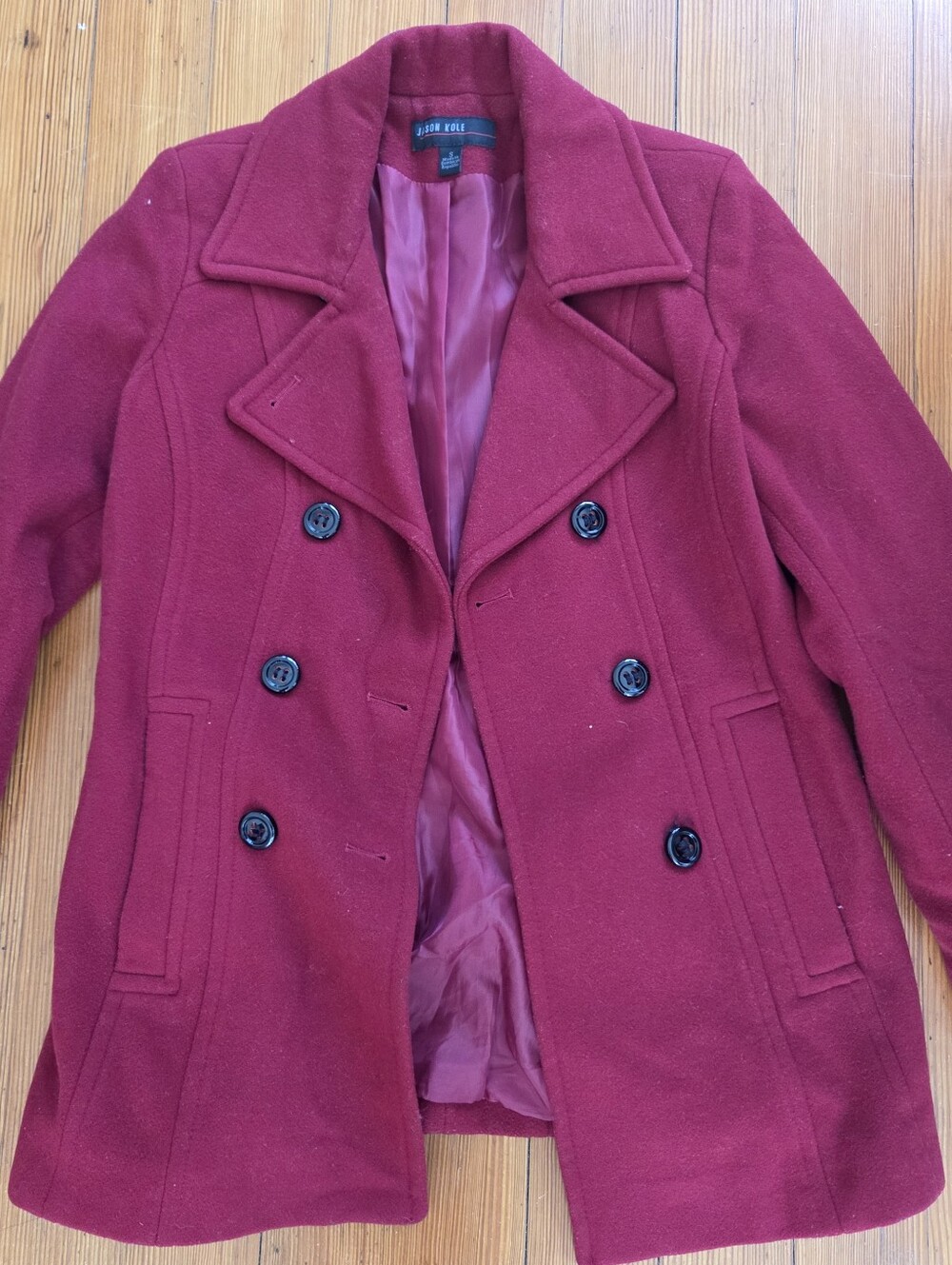 Jason Kole Red Double-Breasted Peacoat